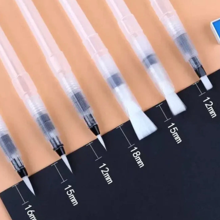 Navulbare aquarelpenselen (6 stuks)